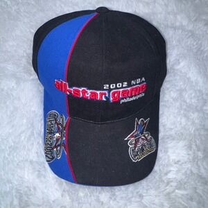 Reebok 2002 NBA All-Star‎ Game Philadelphia Hat Black Blue Adjustable NWT